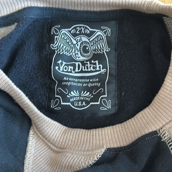 Vintage Von Dutch unisex two-tone, motorcycle sweatshirt. - Picture 7 of 9